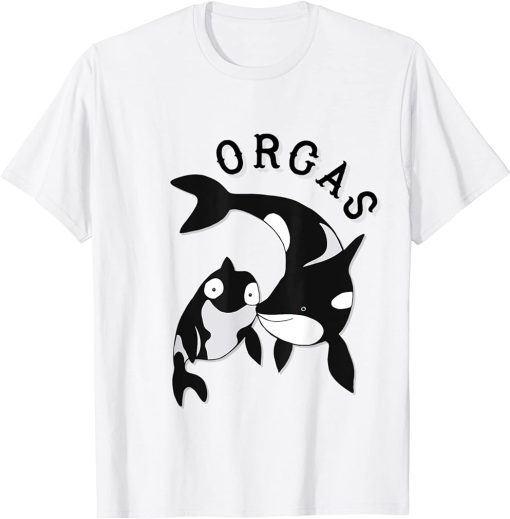 Orcas killer Whales Jumping Over Ocean Waves T-shirt T-Shirt