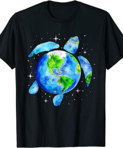 Earth Day 2023 Restore Save The Planet Earth Sea Turtle Art T-Shirt
