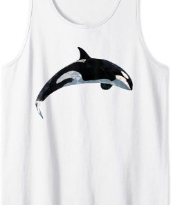 Whale Orca Shirt Whale Polygon Back Fin Sea Animal Fish Tank Top