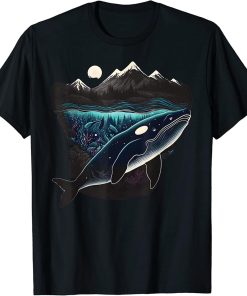 Colourful mystical orca whale watching dolphin pottwhale orca whale T-Shirt