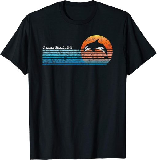 Vintage Bavaro Beach, Retro 80s Orca Sunset T-Shirt