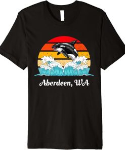 Vintage Aberdeen WA Distressed Orca Killer Whale Art Premium T-Shirt